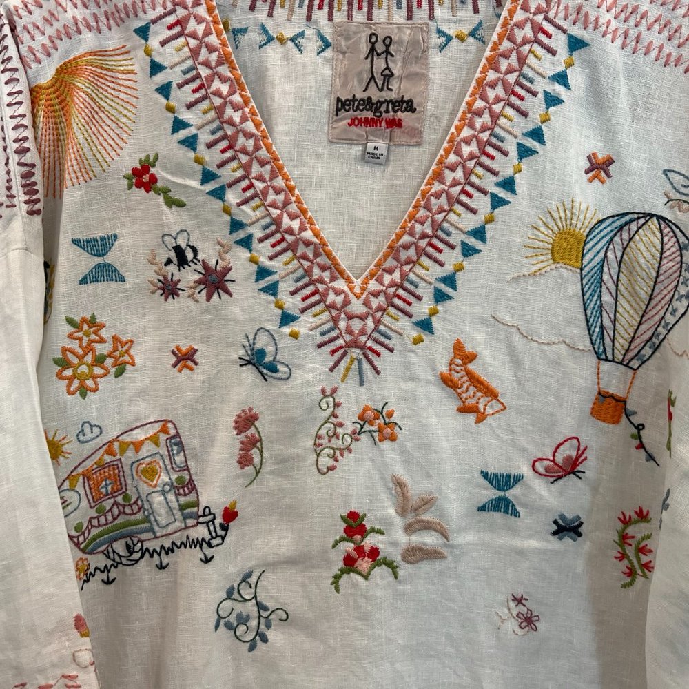 Johnny Was Pete and Greta Caia Linen Tunic size M - Picture 5 of 9